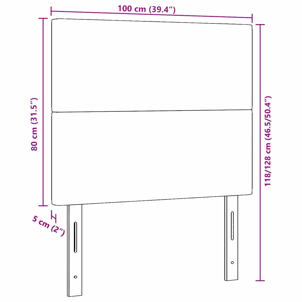 vidaXL Kopfteil mit Kopfteil Hellgrün-Grau 100 cm Kunstleder