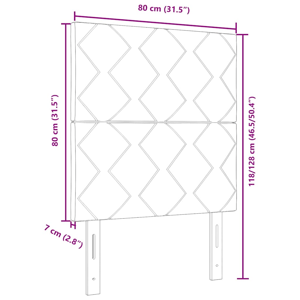 vidaXL Kopfteil mit Kopfteil Dunkelgrau 80 cm Samt