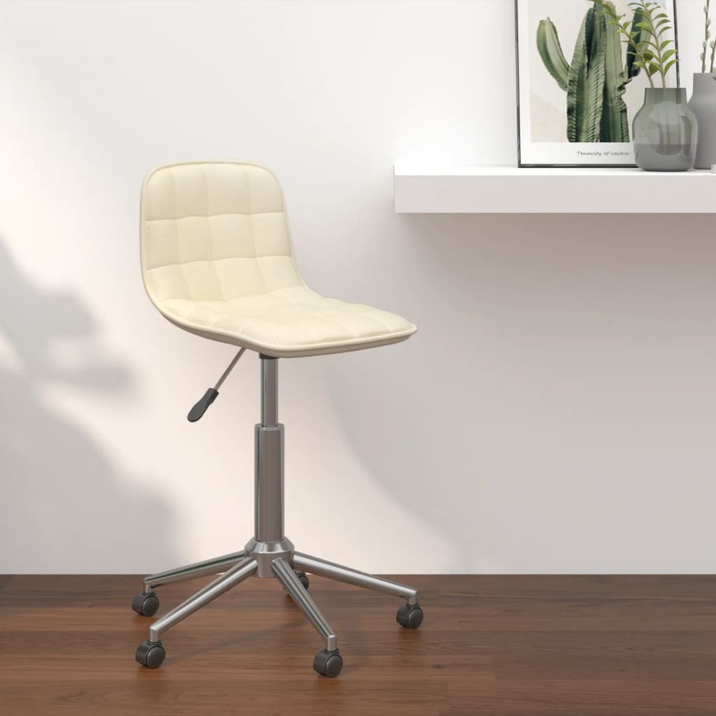 vidaXL Esszimmerstuhl Drehbar Creme Stoff