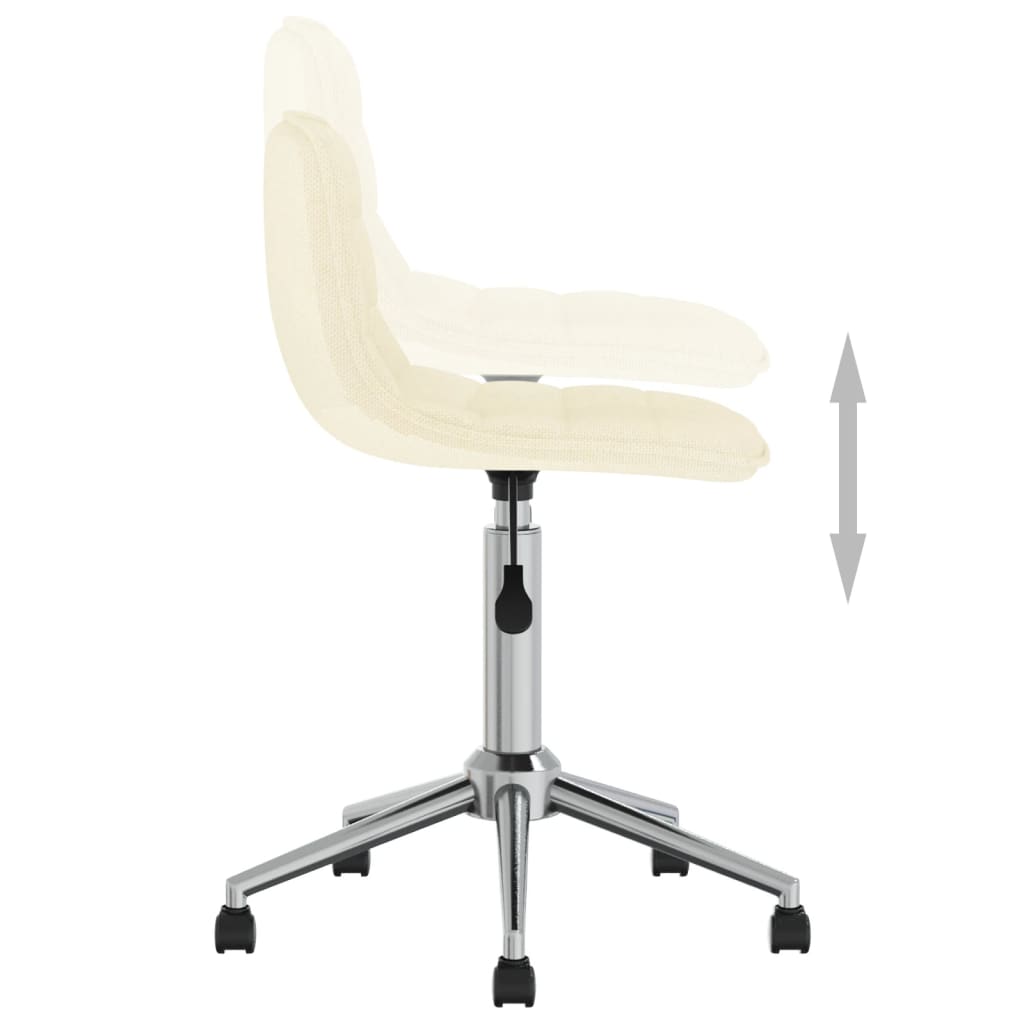 vidaXL Esszimmerstuhl Drehbar Creme Stoff