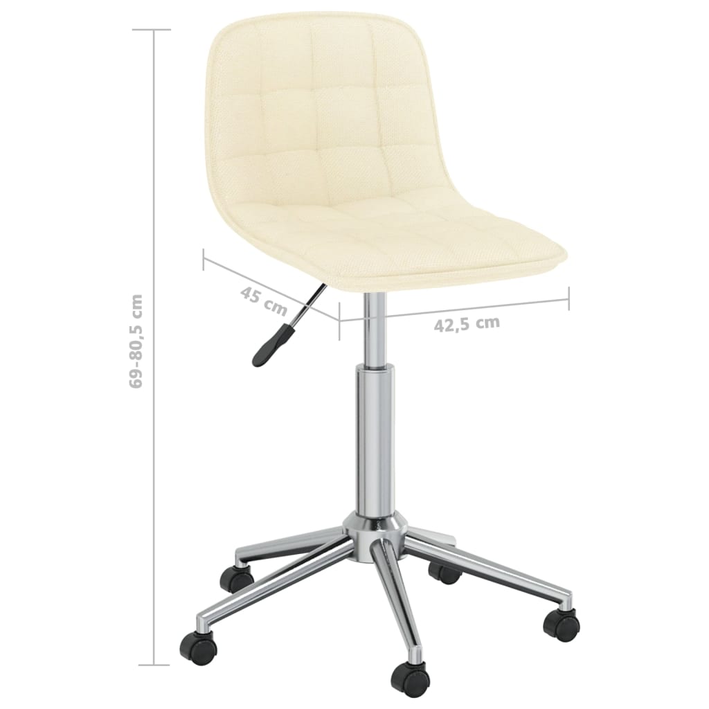 vidaXL Esszimmerstuhl Drehbar Creme Stoff