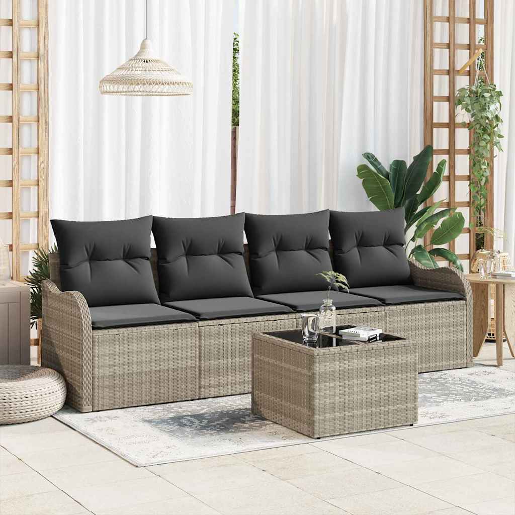 Gartensofa-set Schwarz Poly-Rattan