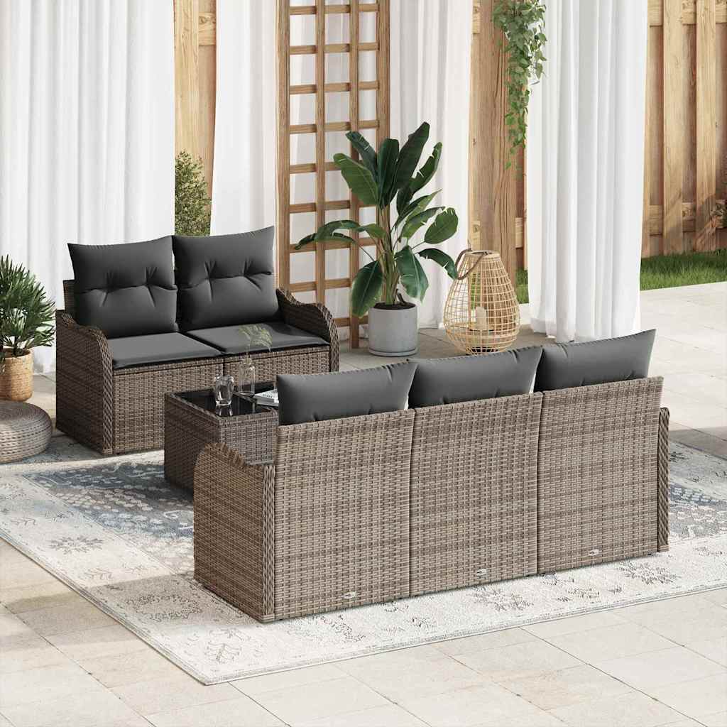 Gartensofa-set Schwarz Poly-Rattan