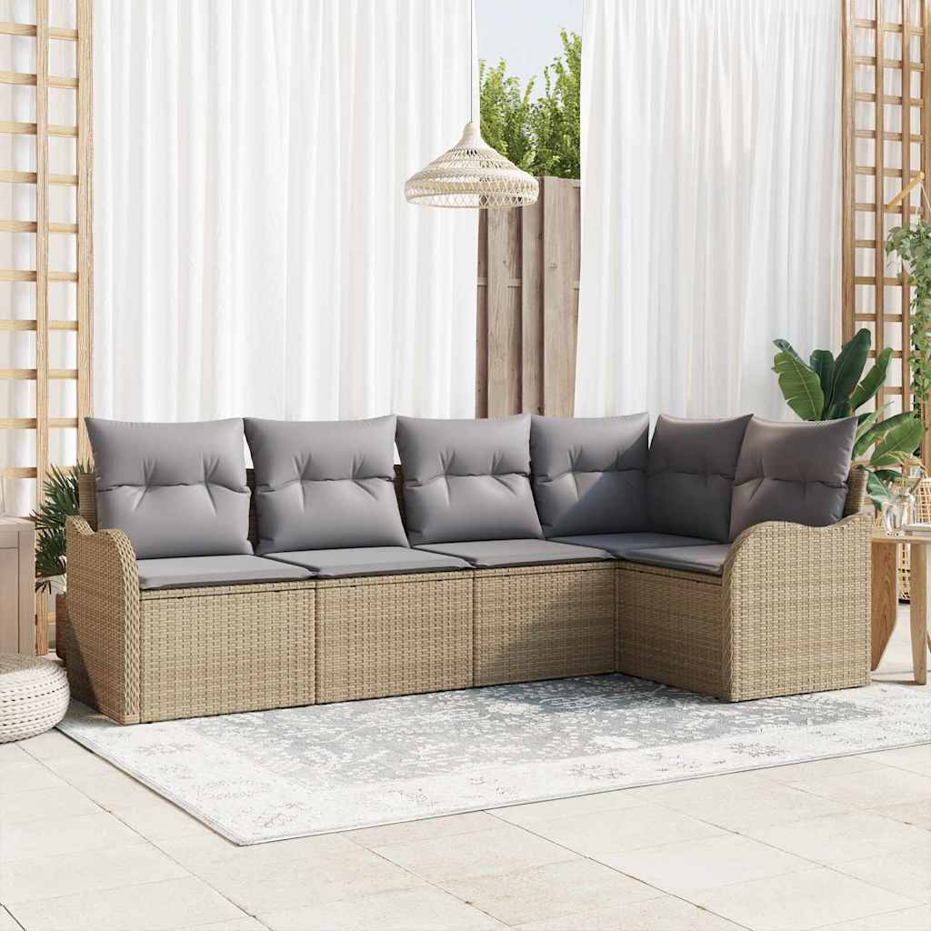 Gartensofa-set Schwarz Poly-Rattan