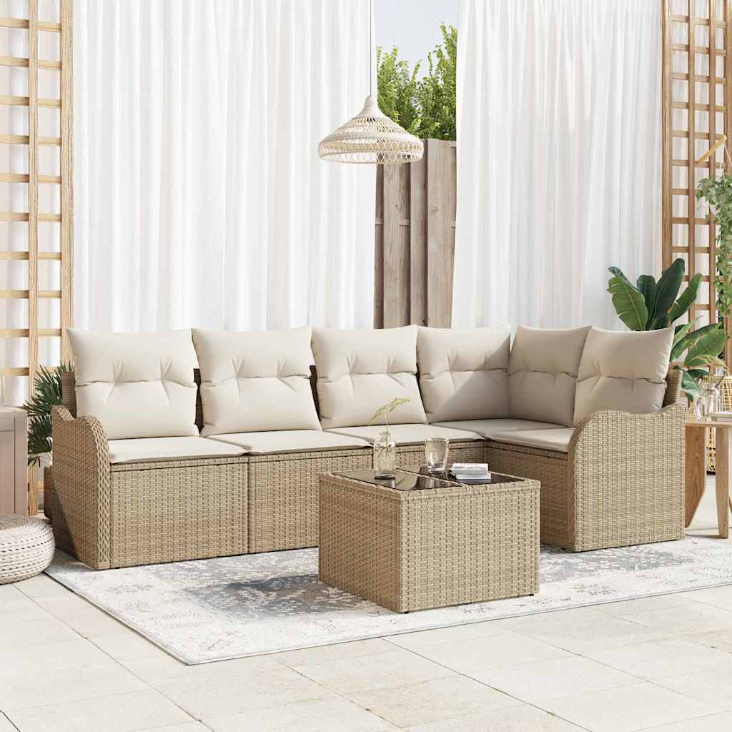 Gartensofa-set Schwarz Poly-Rattan