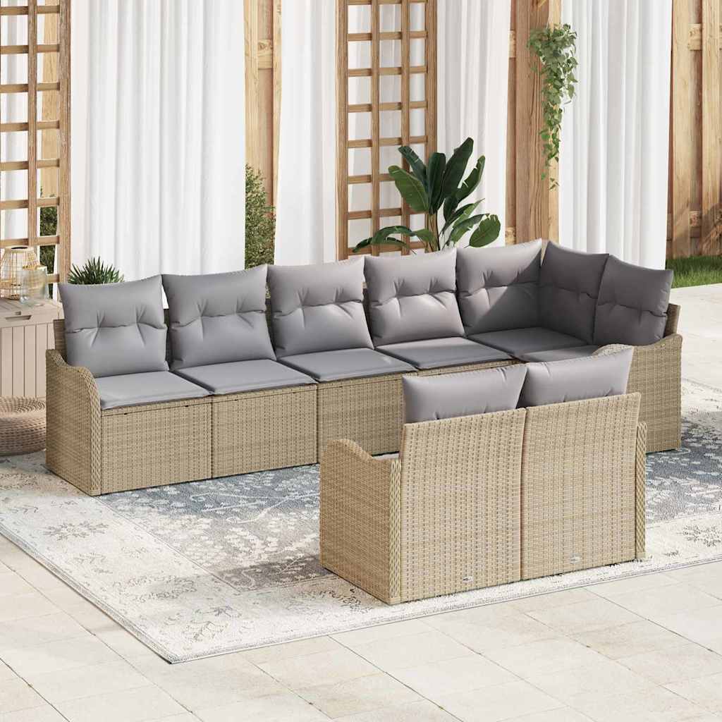 Gartensofa-set 8 pcs Schwarz Poly-Rattan