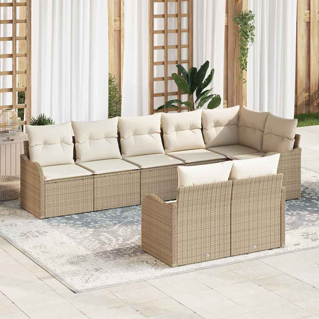 Gartensofa-set 8 pcs Schwarz Poly-Rattan