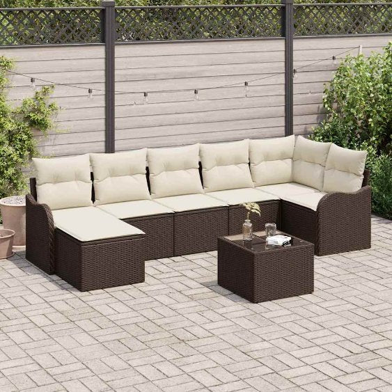 Gartensofa-set Schwarz Poly-Rattan