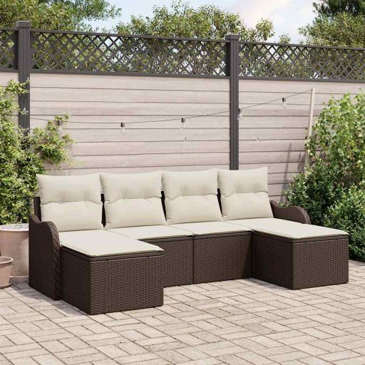 Gartensofa-set Schwarz Poly-Rattan