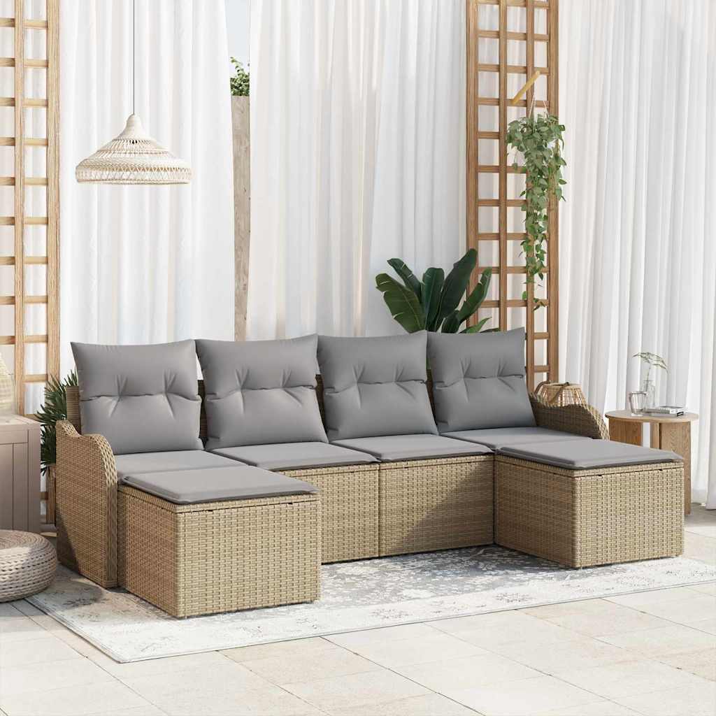 Gartensofa-set Schwarz Poly-Rattan