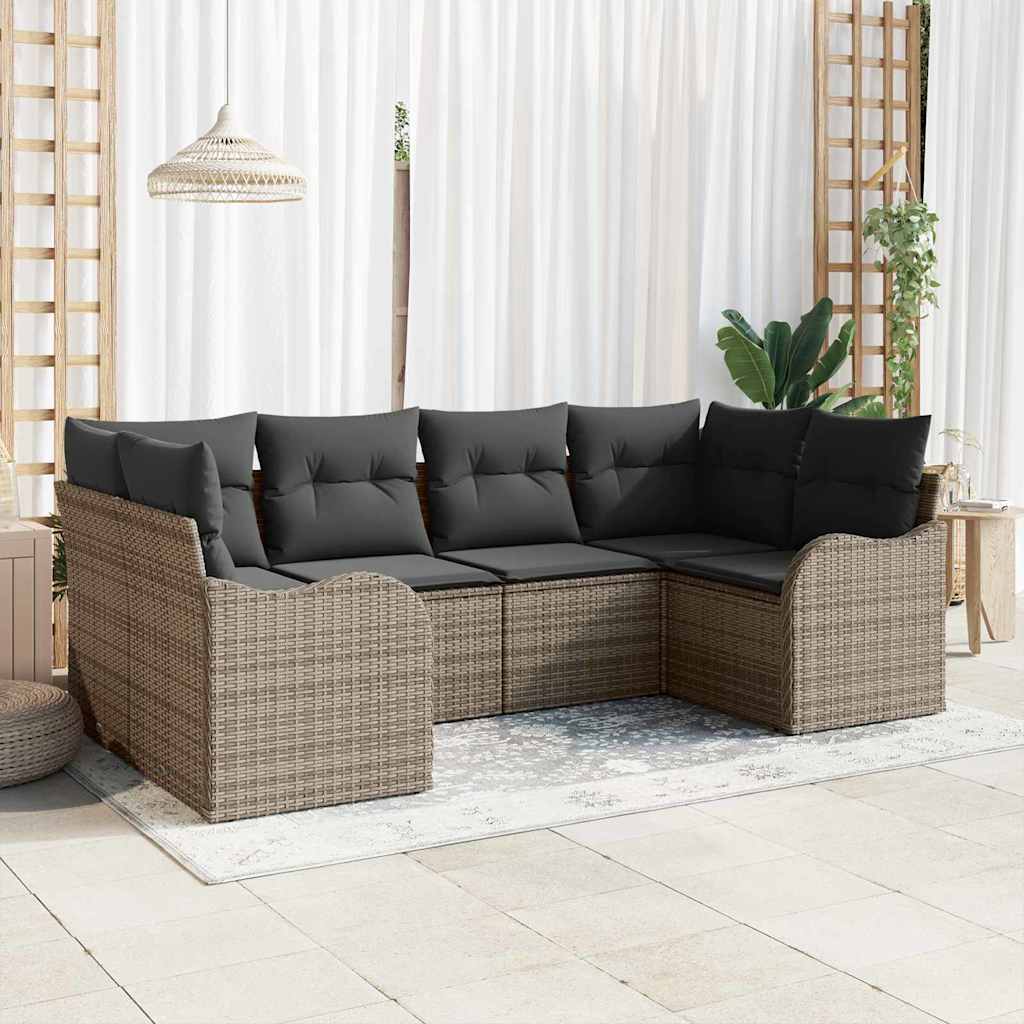 Gartensofa-set Schwarz Poly-Rattan