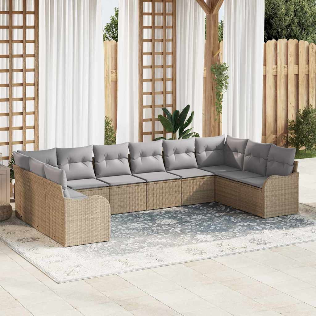 Gartensofa-set Schwarz Poly-Rattan