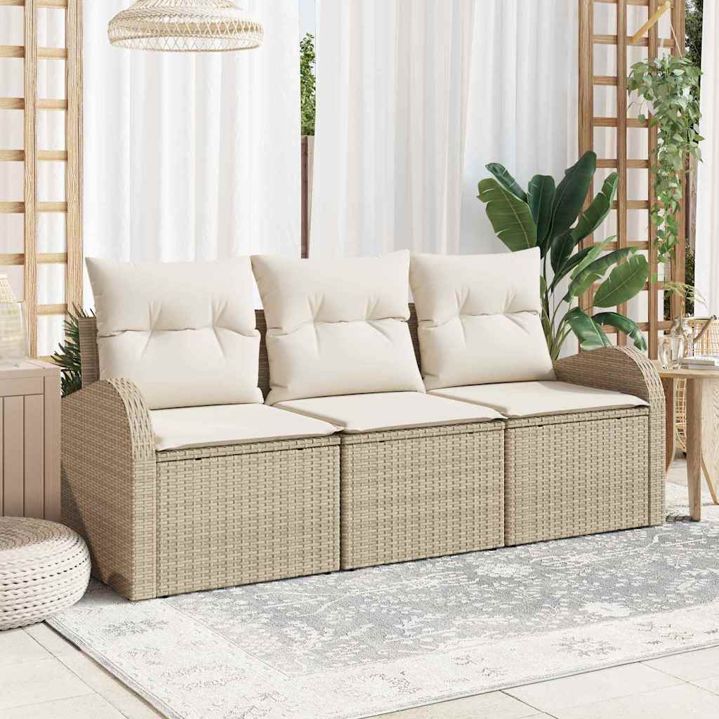 Gartensofa-set Schwarz Poly-Rattan