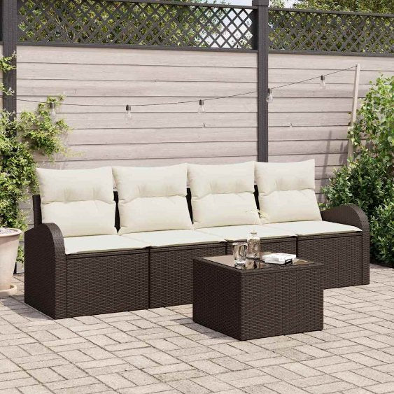 Gartensofa-set Schwarz 55 x 55 x 37 cm Poly-Rattan
