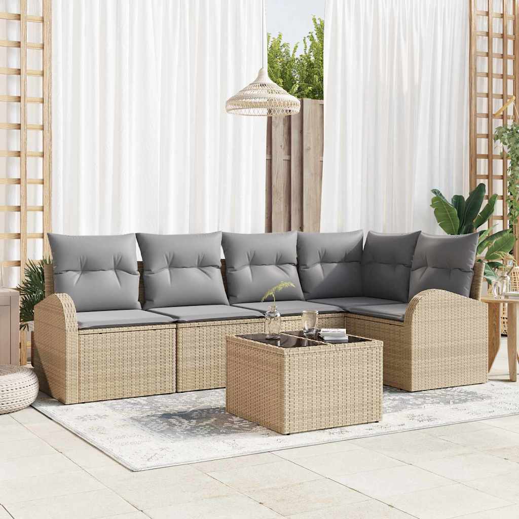 Sofa Set mit Kissen 5 pcs Schwarz Polyester