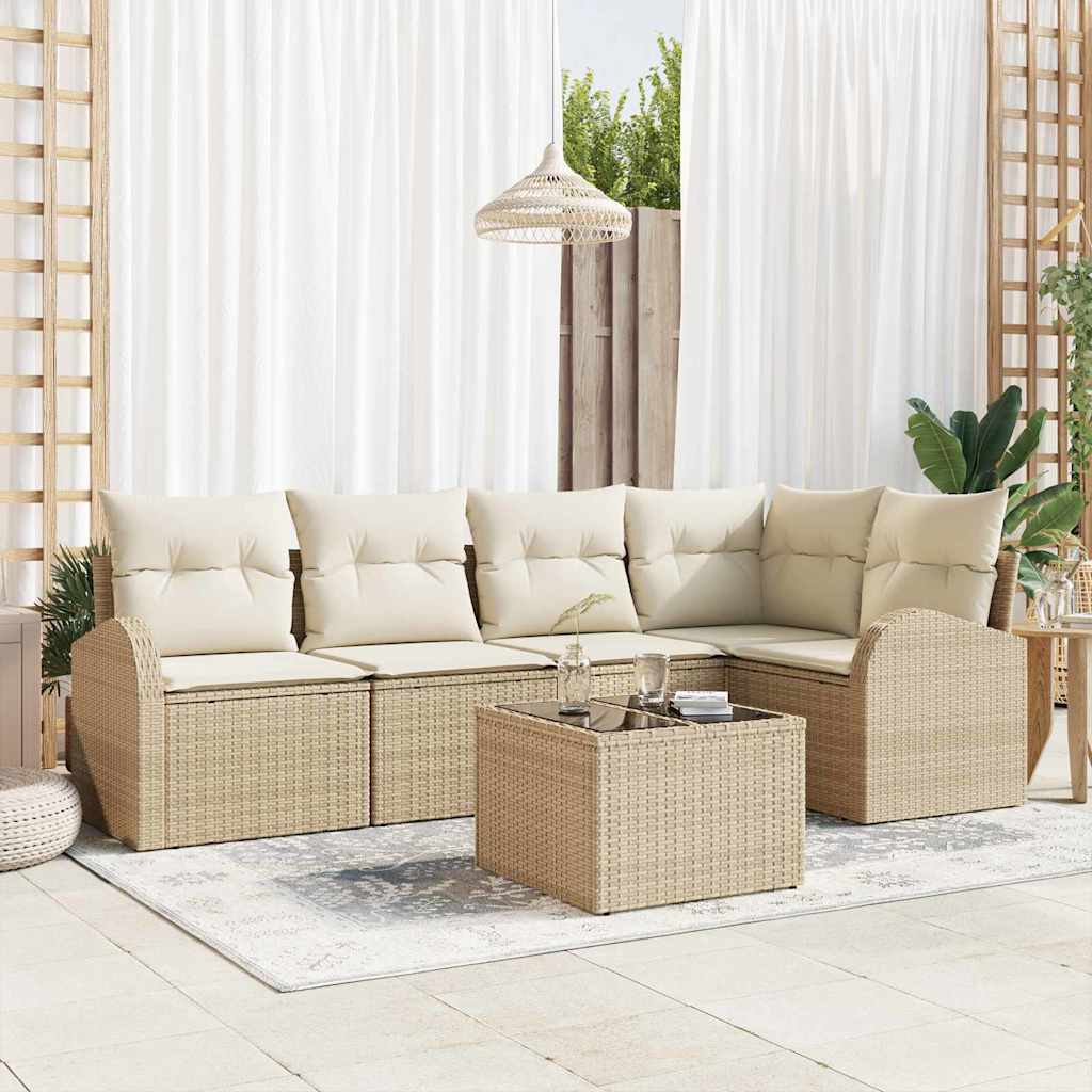 Sofa Set mit Kissen 5 pcs Schwarz Polyester