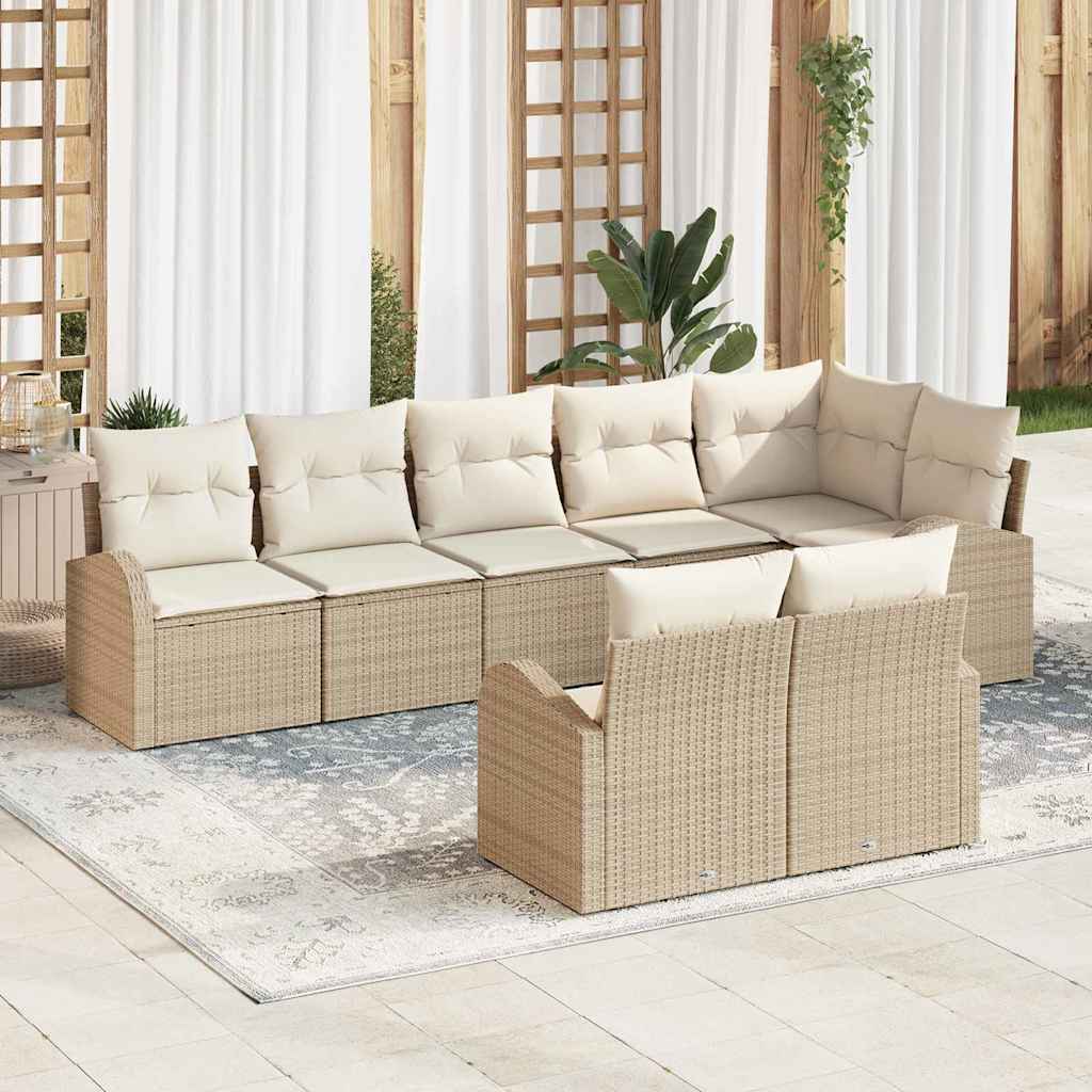 Gartensofa-set 8 pcs Poly-Rattan