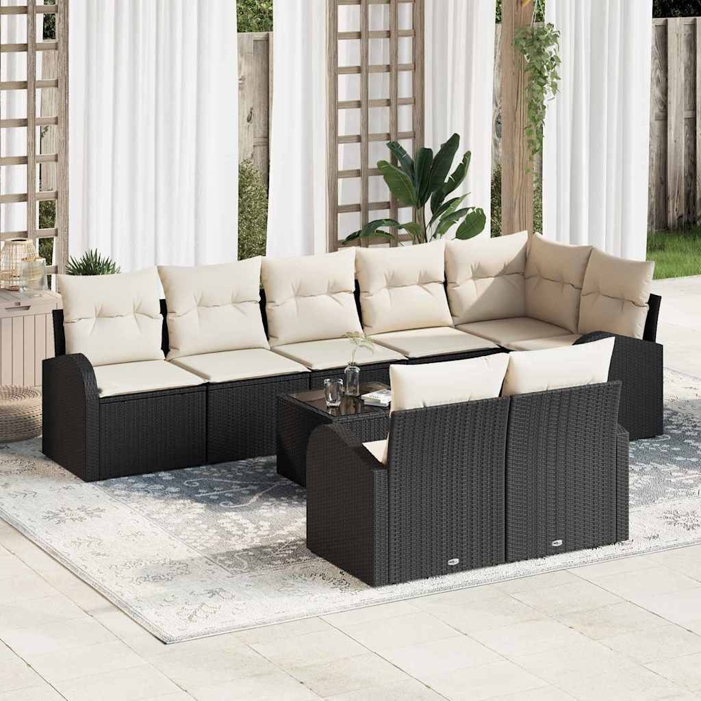 Gartensofa-set 8 pcs Poly-Rattan