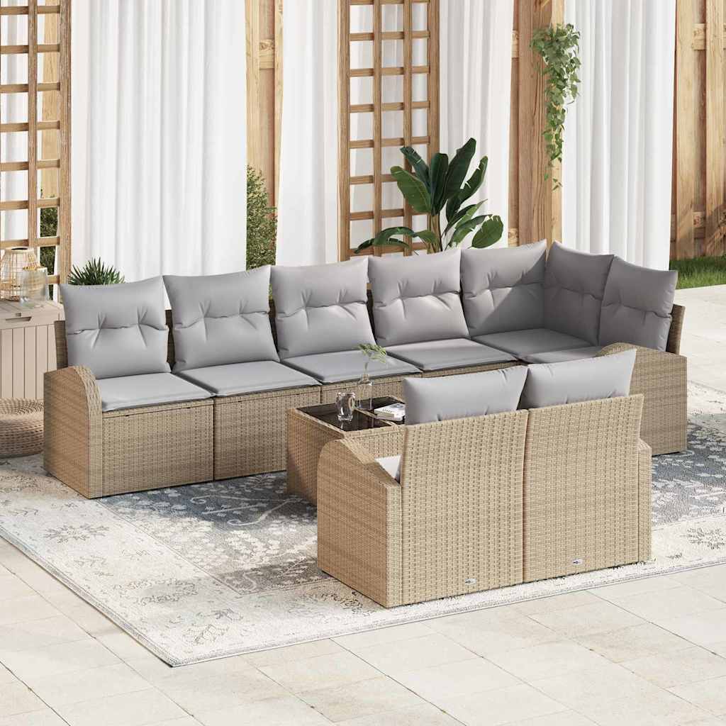 Gartensofa-set 8 pcs Poly-Rattan