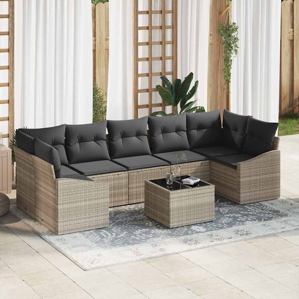 Sofa Set Schwarz und Creme 55 x 55 x 37 cm Poly-Rattan