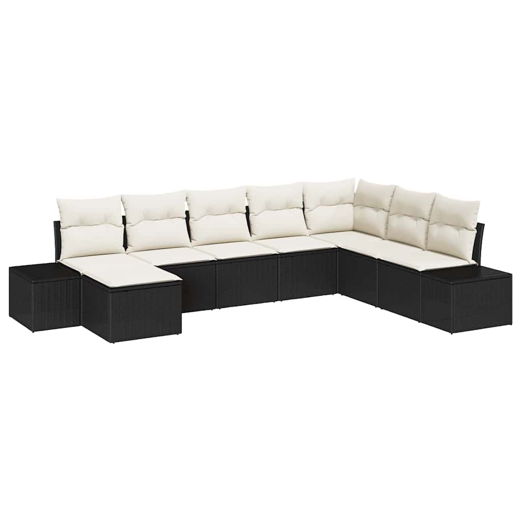 Gartensofa-set mit Kissen 8 pcs Poly-Rattan