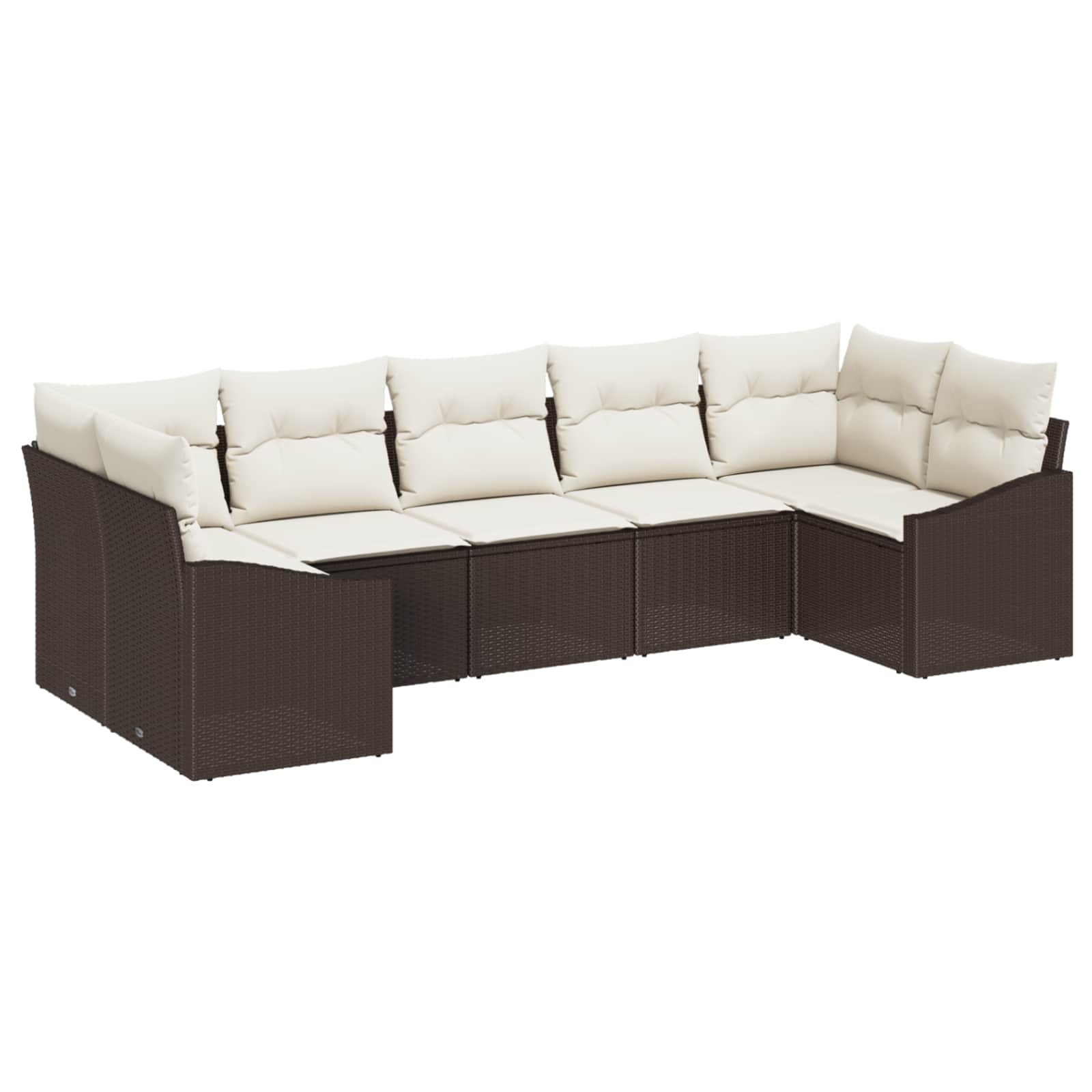 Garten Essgruppe mit Kissen 7 pcs Schwarz und Creme