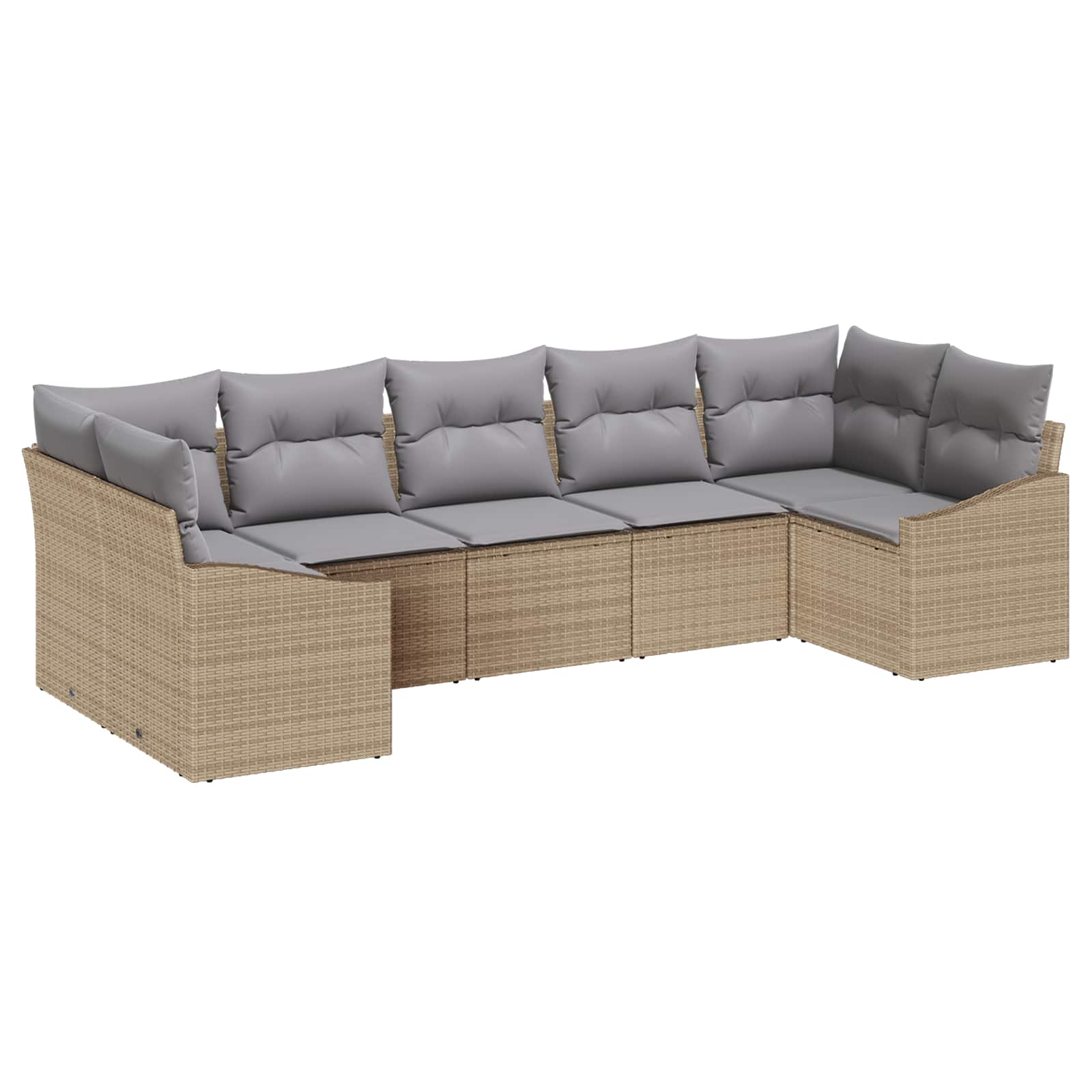 Garten Essgruppe mit Kissen 7 pcs Schwarz und Creme