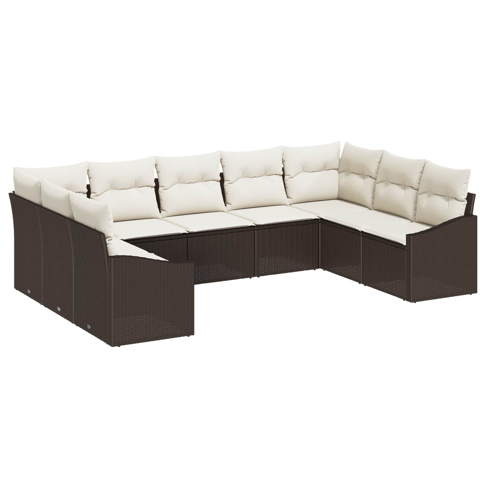 Gartensofa-set mit Speicher 9 pcs Schwarz und Creme Poly-Rattan