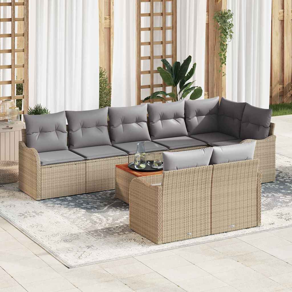 Garten-Sofa-Set 9 pcs Schwarz und Weiß