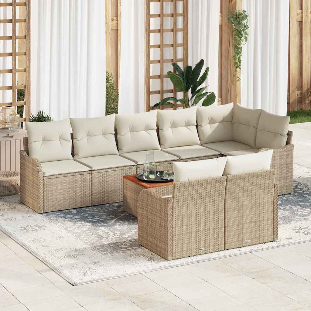 Garten-Sofa-Set 9 pcs Schwarz und Weiß