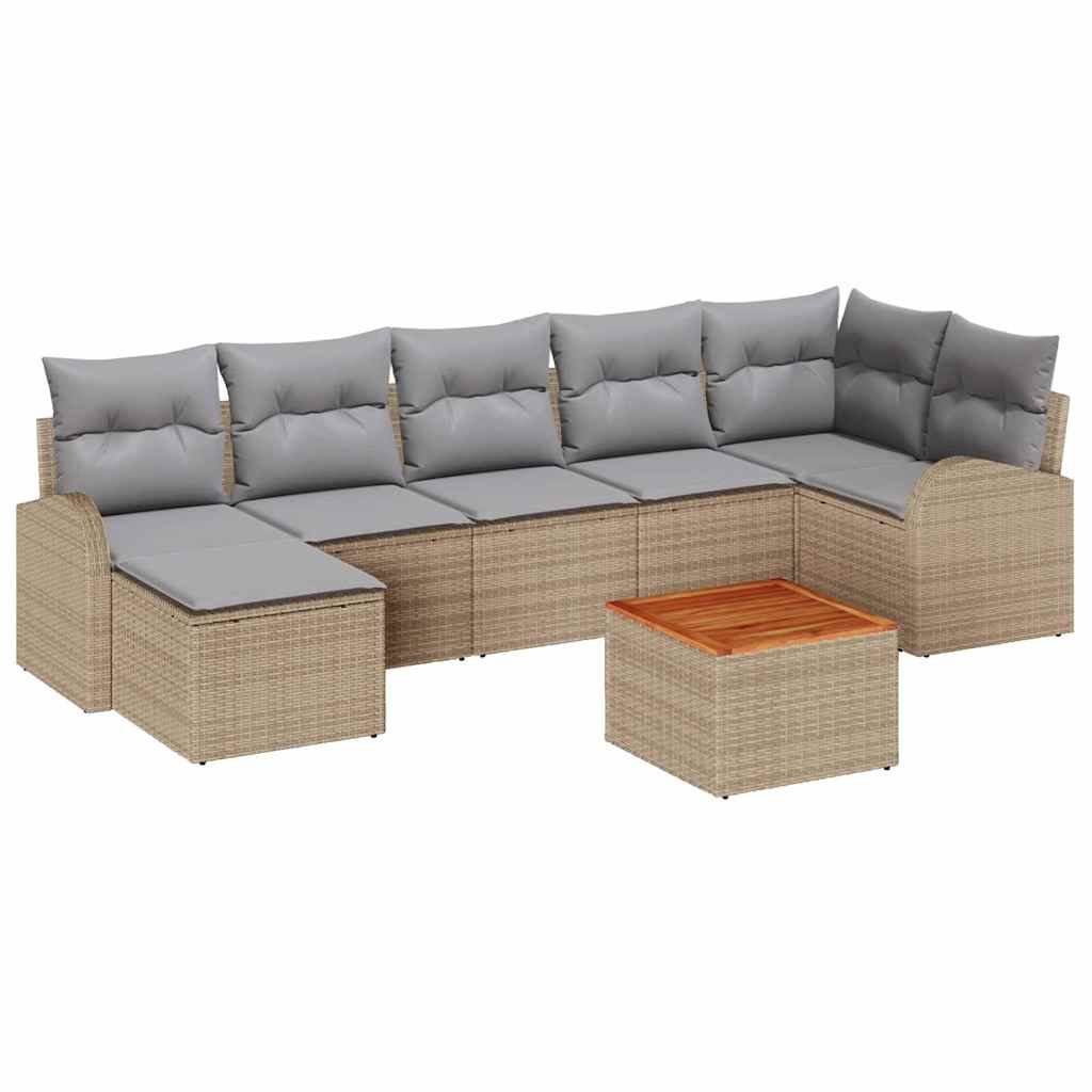 Garten-Sofa-Set 8 pcs Schwarz und Weiß