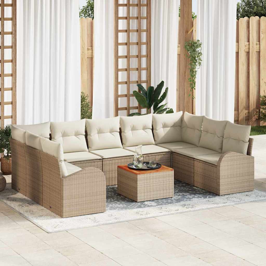 Garten-Sofa-Set 10 pcs Schwarz und Weiß