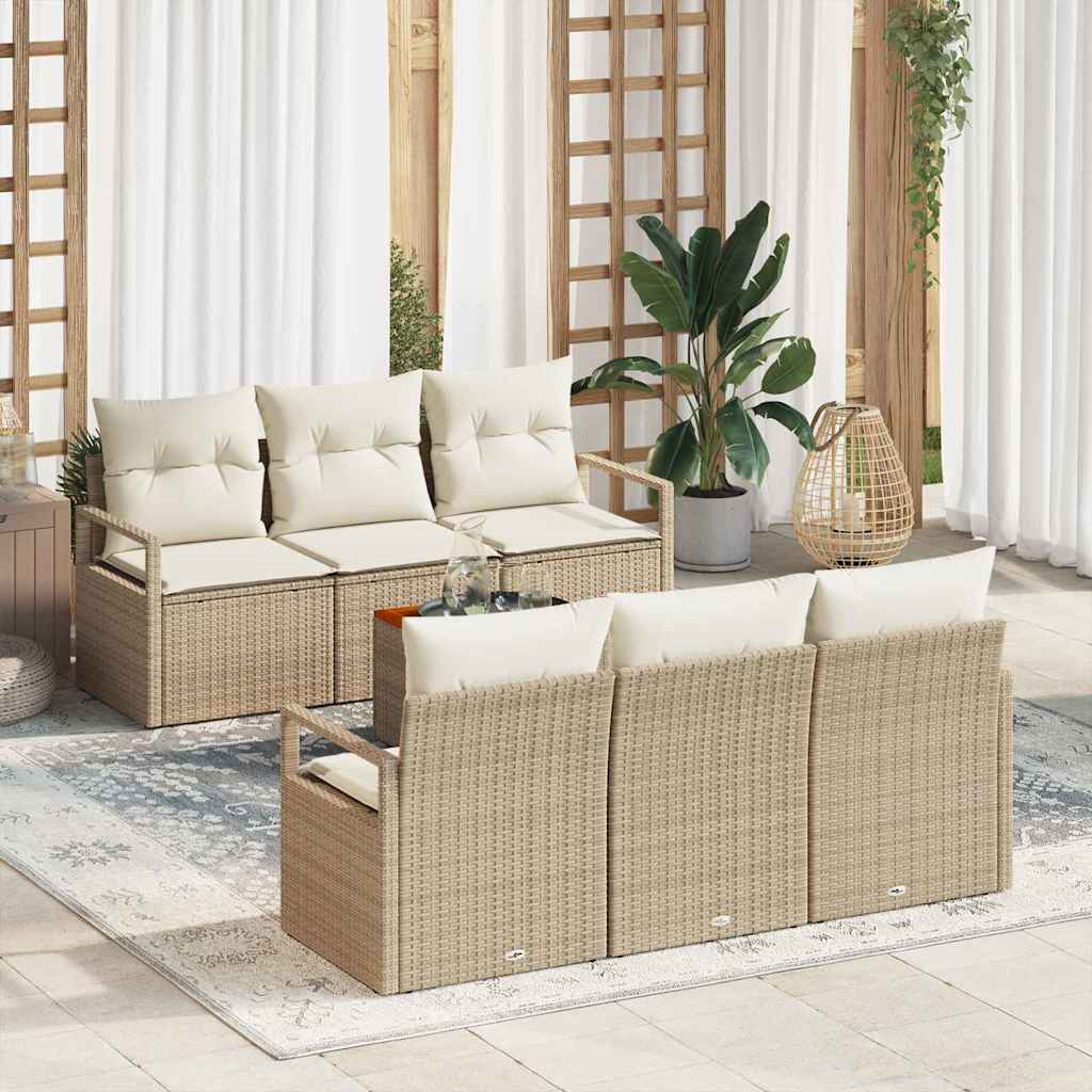 Garten-Sofa-Set 7 pcs Schwarz und Weiß