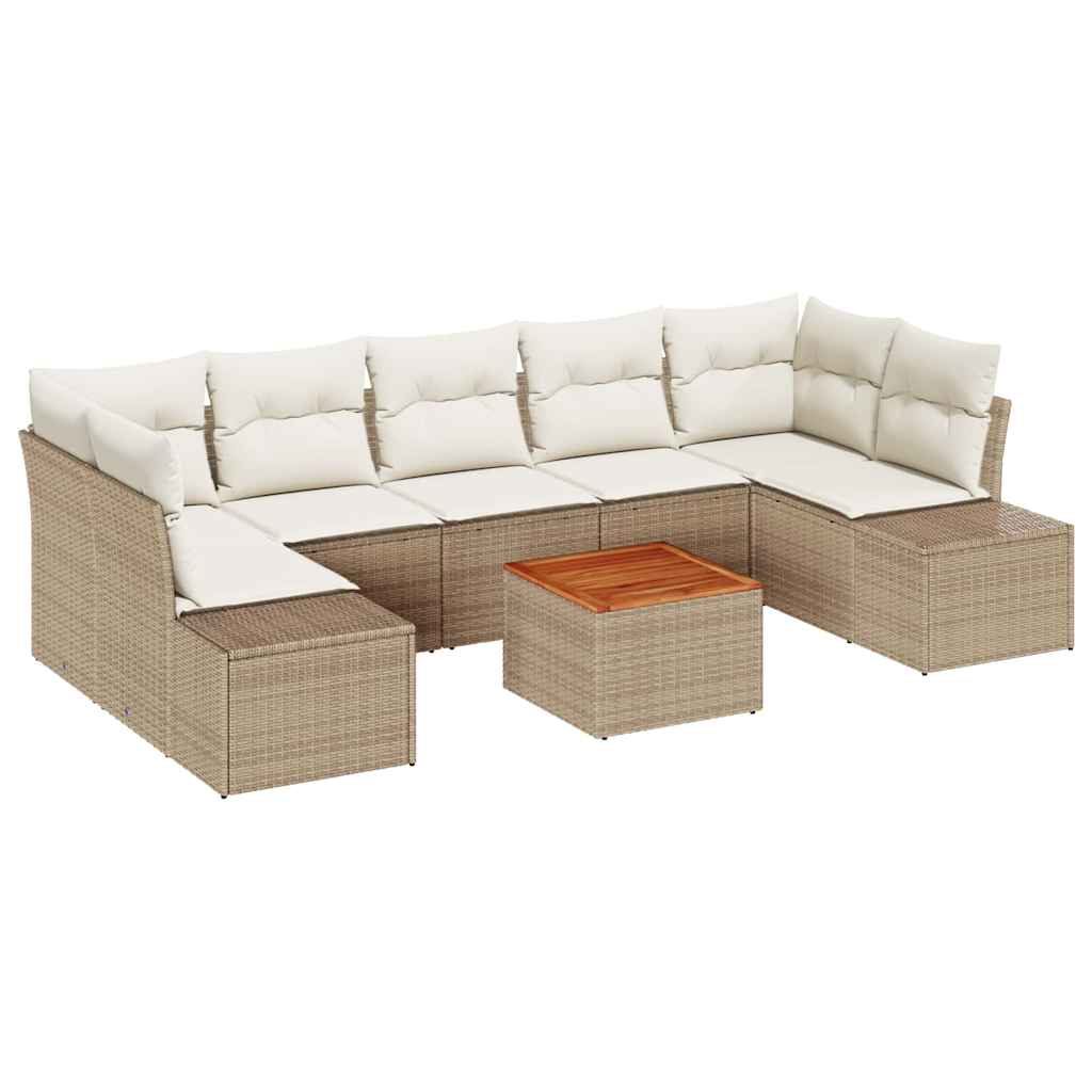 Garten-Sofa-Set 8 pcs Schwarz und Weiß