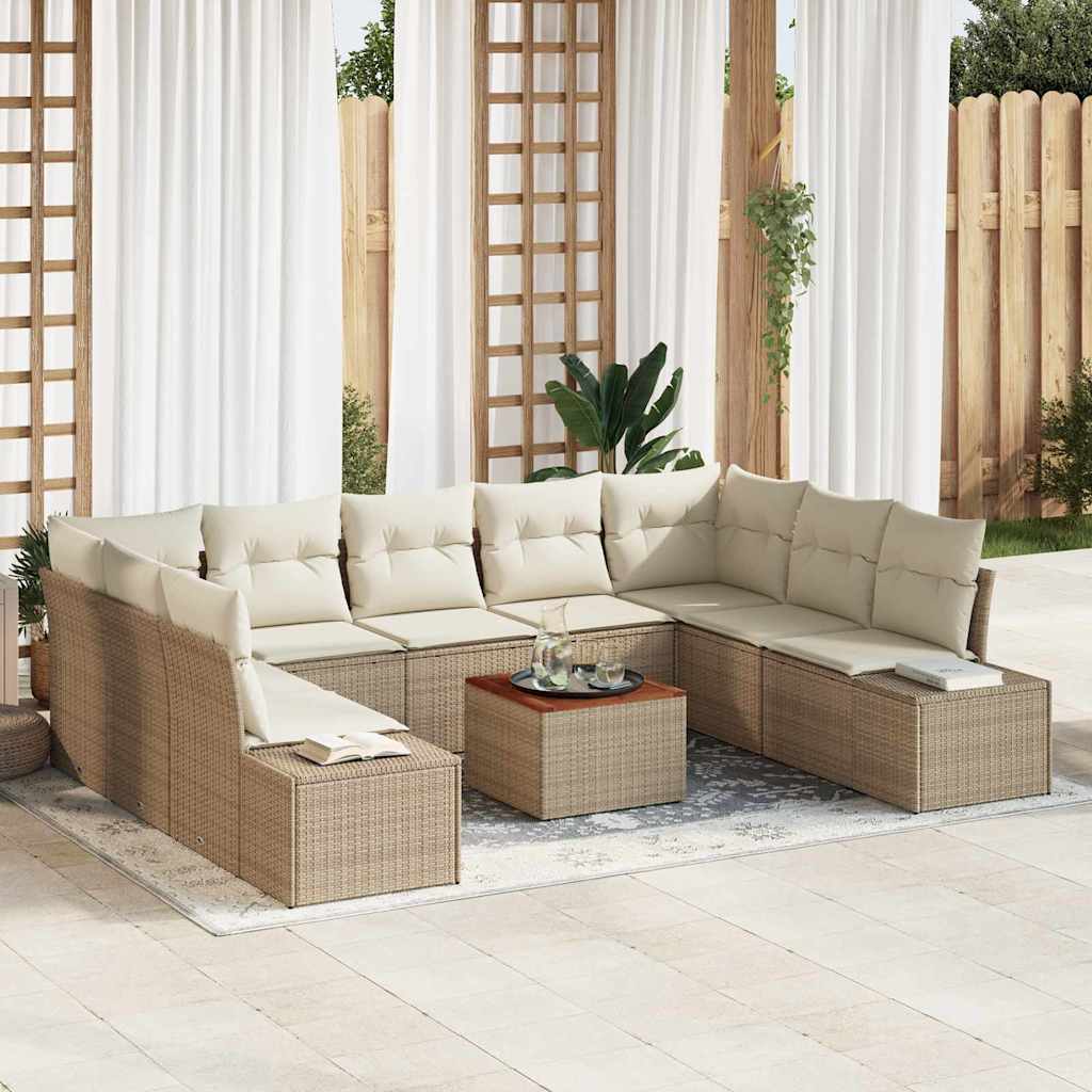 Garten-Sofa-Set 10 pcs Schwarz und Weiß
