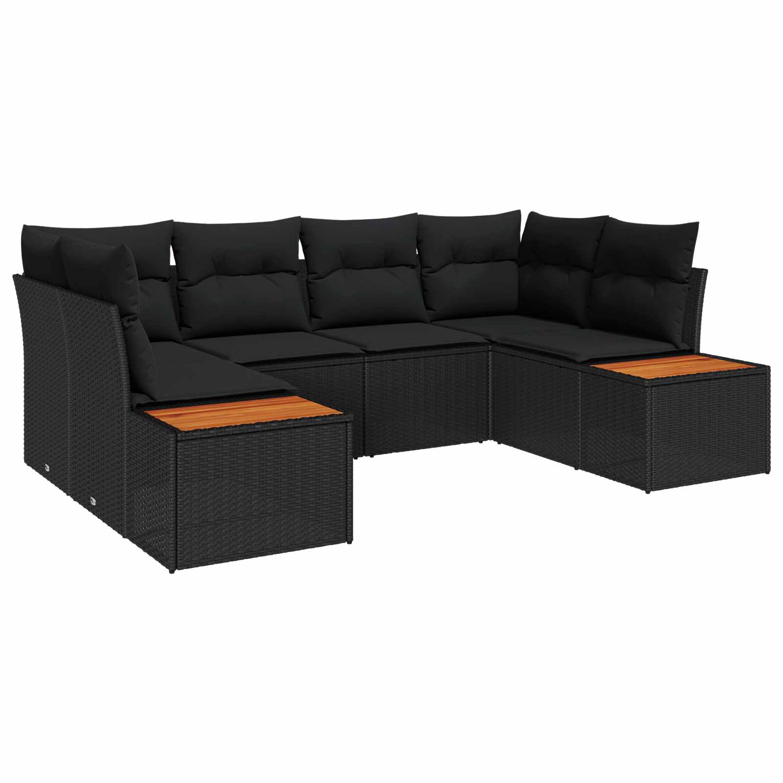 vidaXL Gartensofa-set mit Kissen 6 pcs Schwarz und Creme Polyrattan