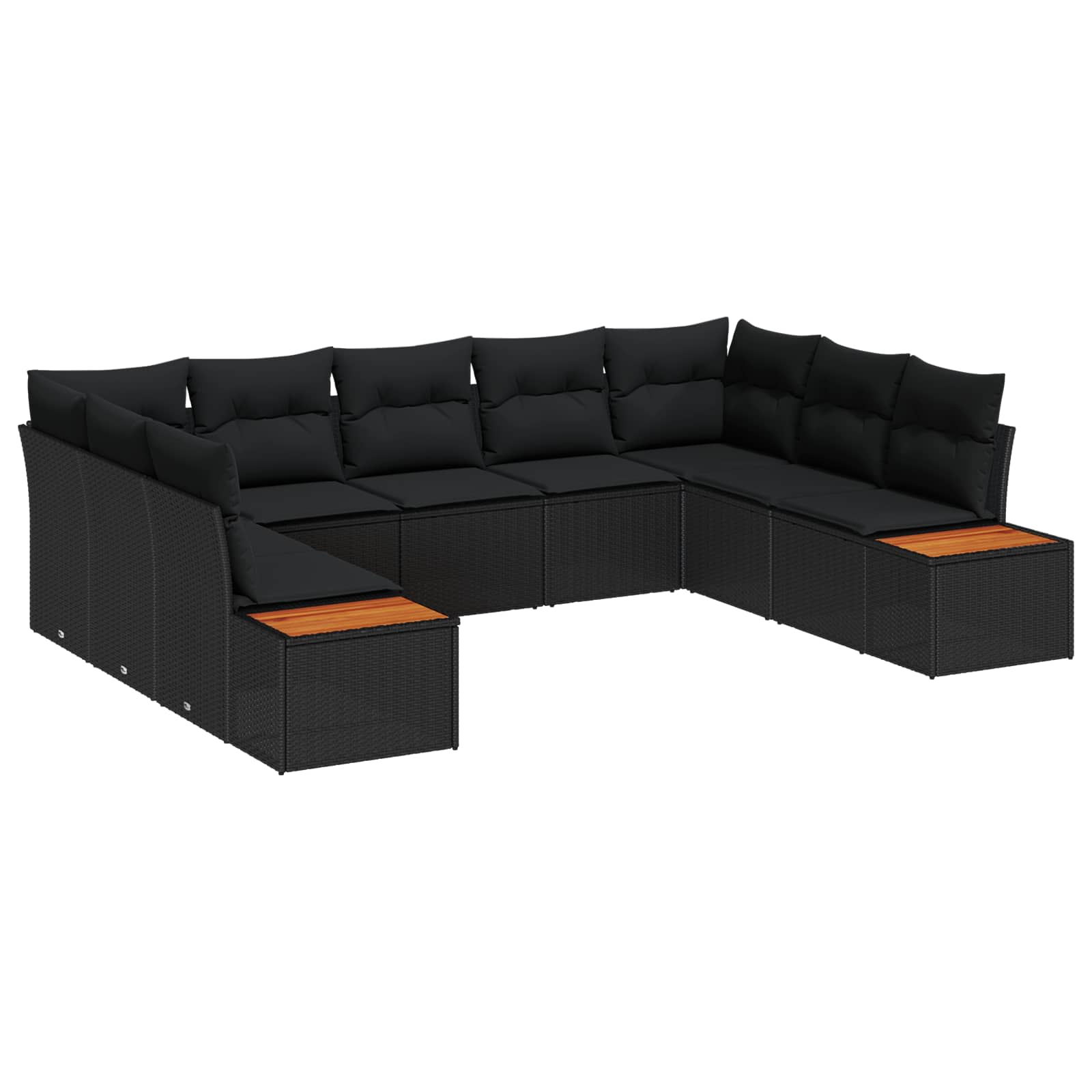 vidaXL Garten-Sofa-Set mit Kissen 5 pcs Schwarz und Creme Poly Rattan