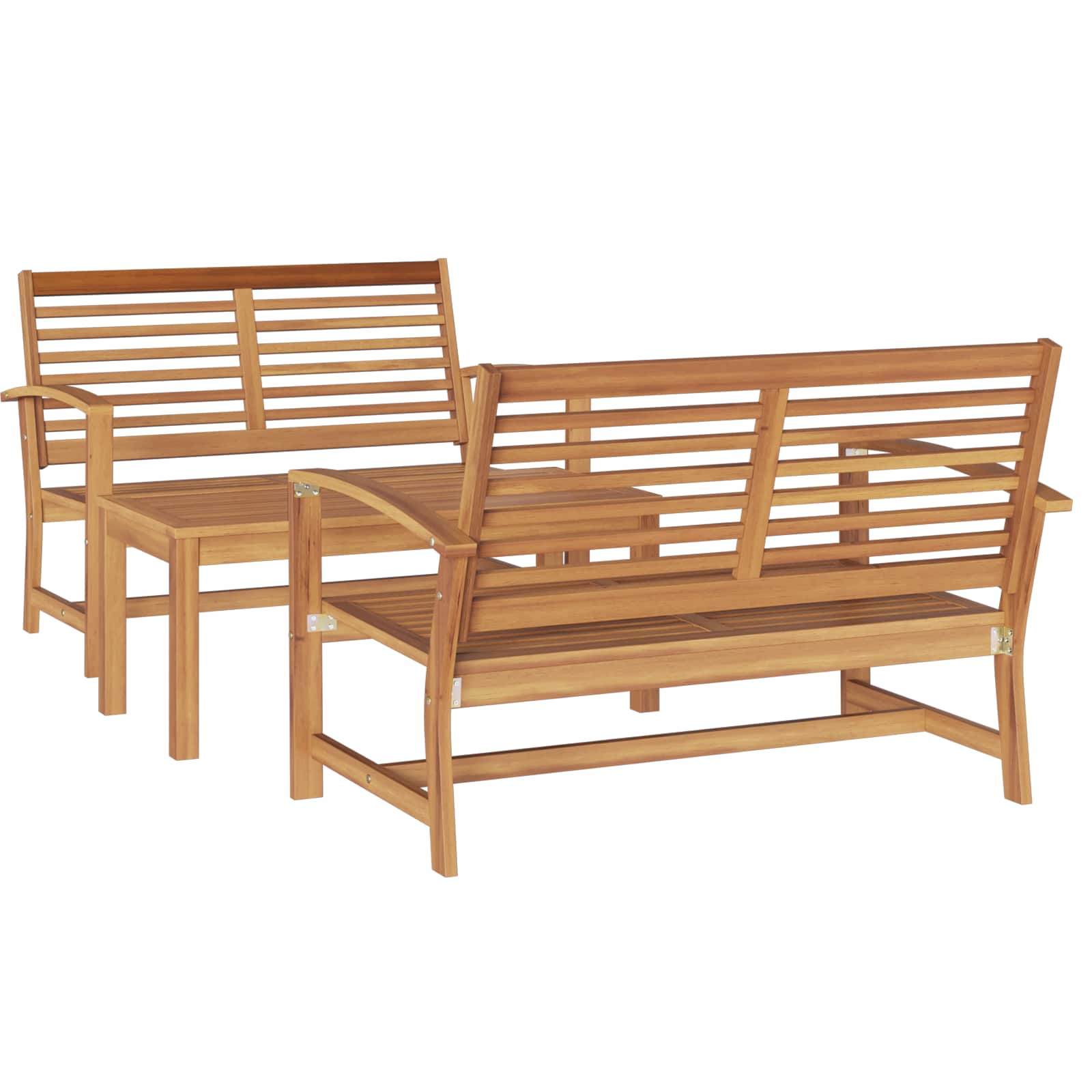 Gartensofa-set 4 pcs Natur Massivholz Teak