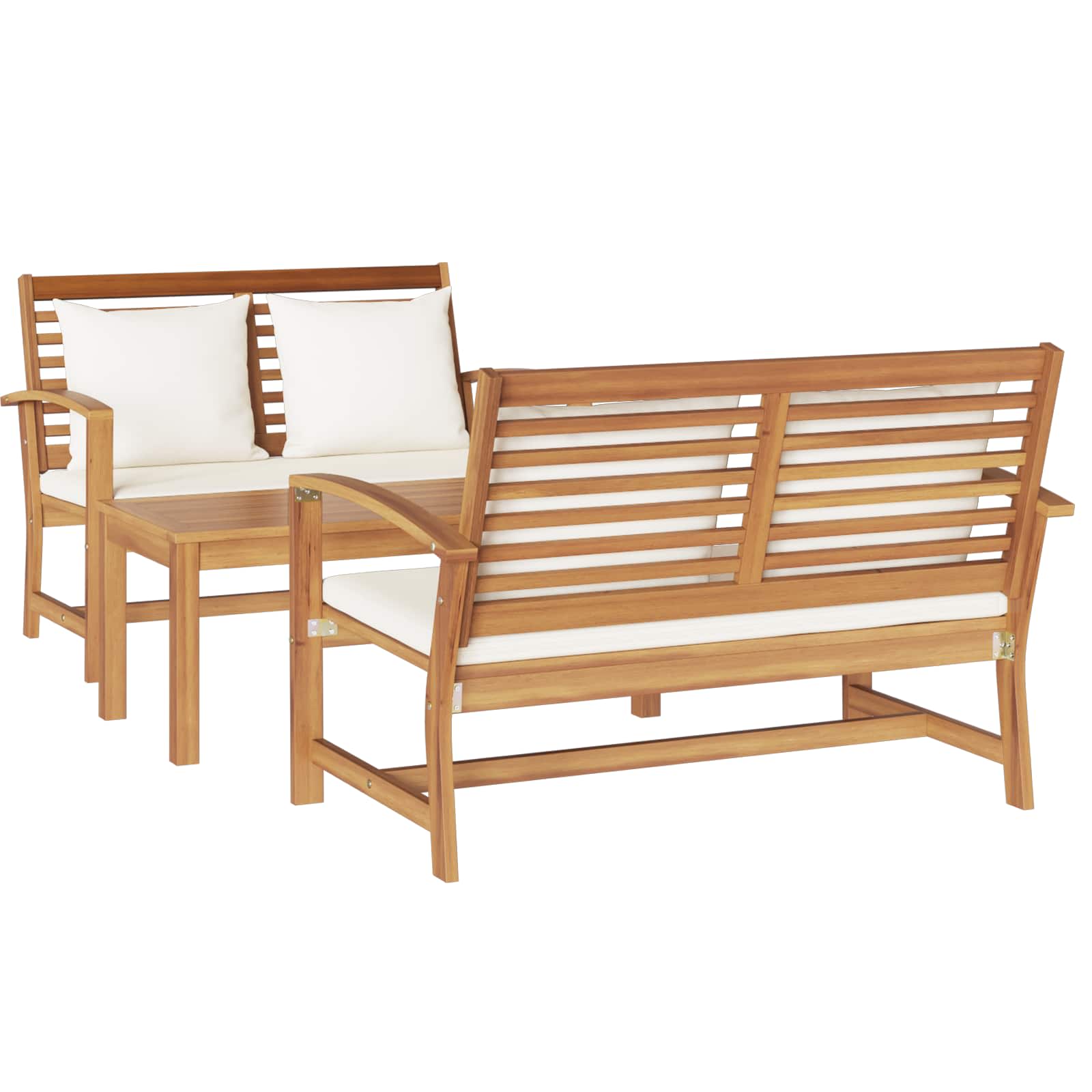 Gartensofa-set 4 pcs Natur Massivholz Teak