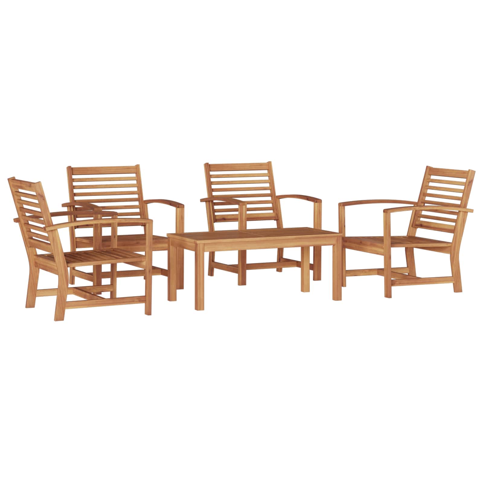 Gartensofa-set 4 pcs Natur Massivholz Teak