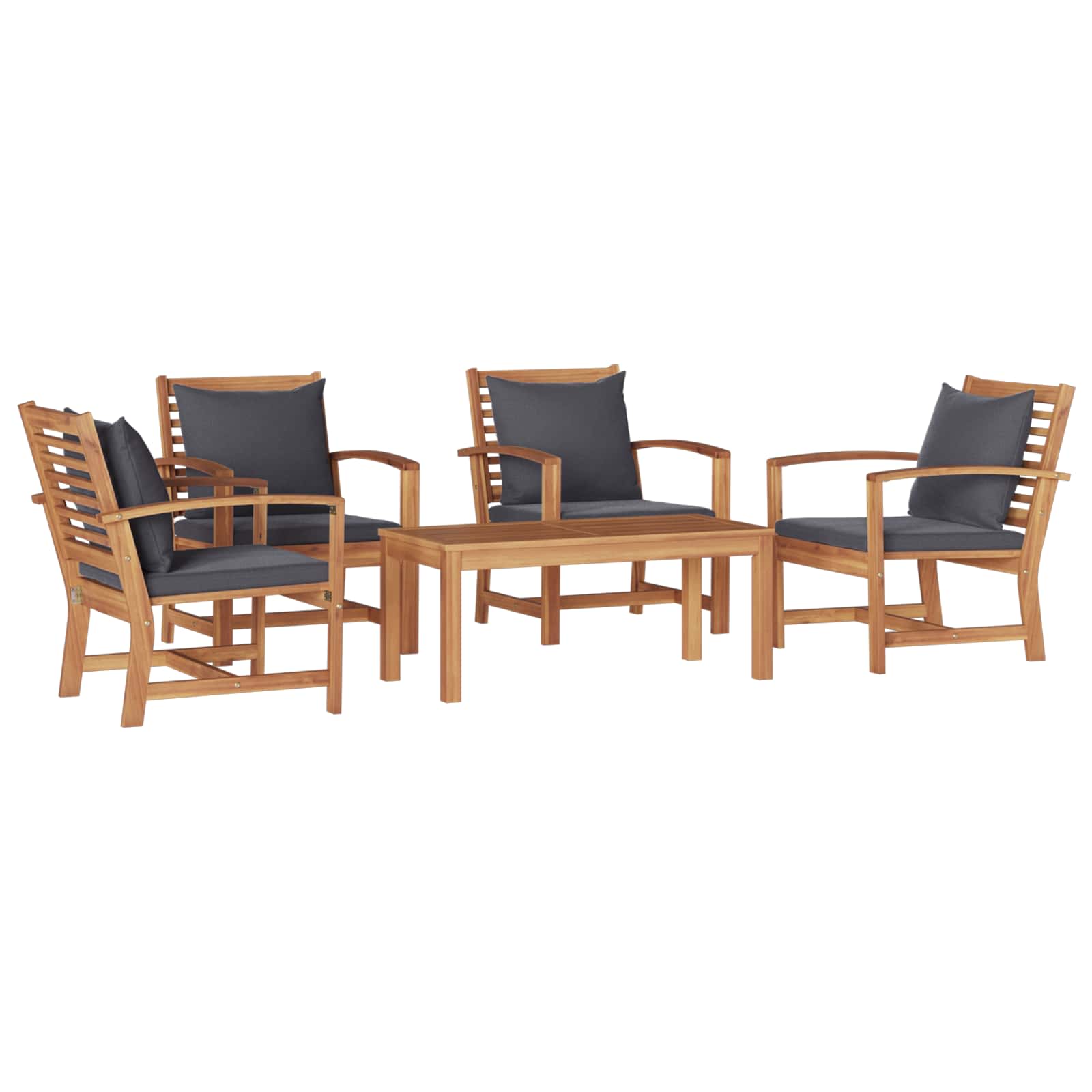 Gartensofa-set 4 pcs Natur Massivholz Teak