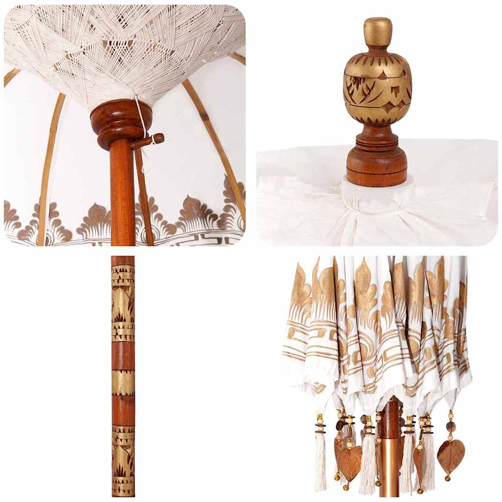 vidaXL Balinesischer Sonnenschirm Creme 180-190 cm