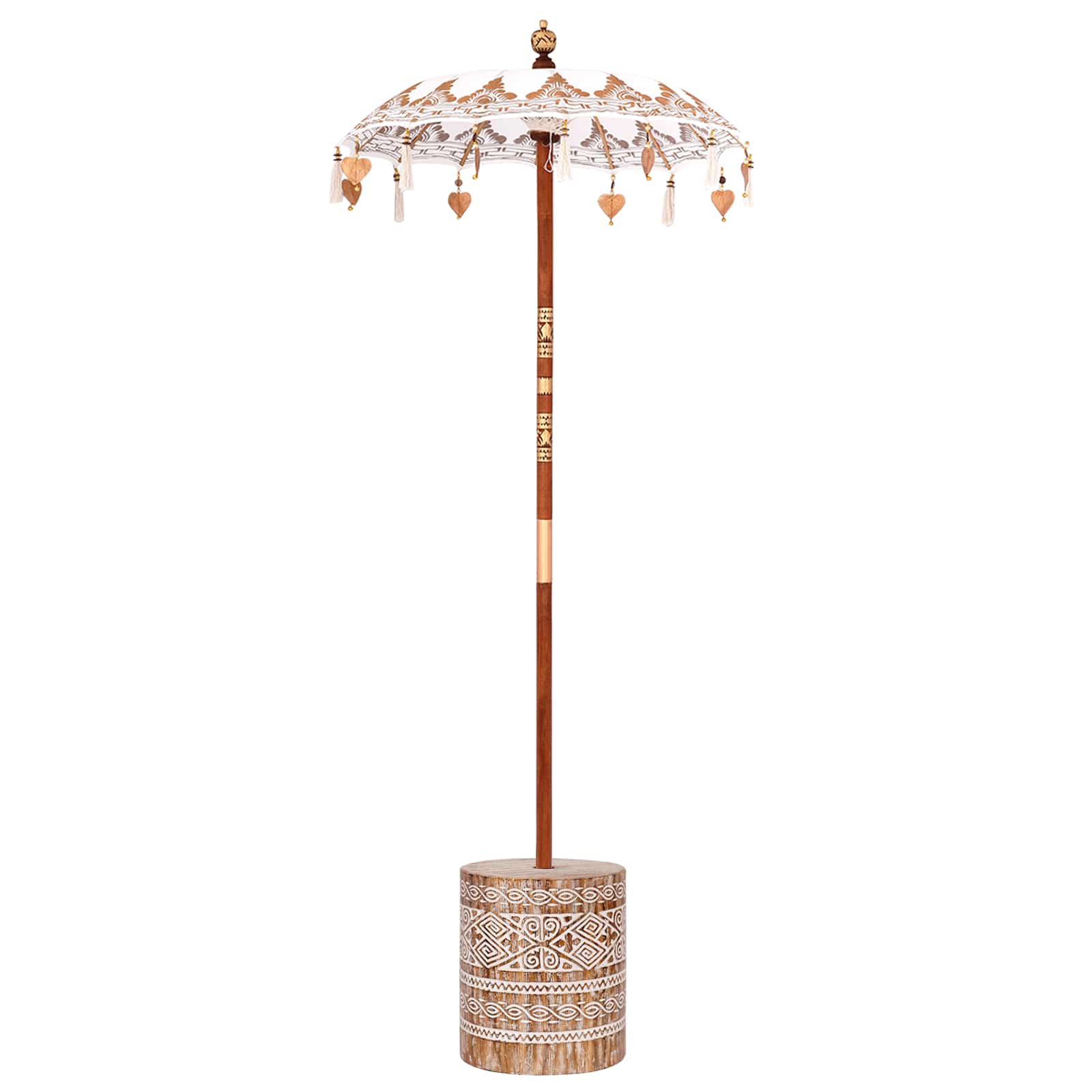 vidaXL Balinesischer Sonnenschirm Creme 95 x 95 x 260 cm