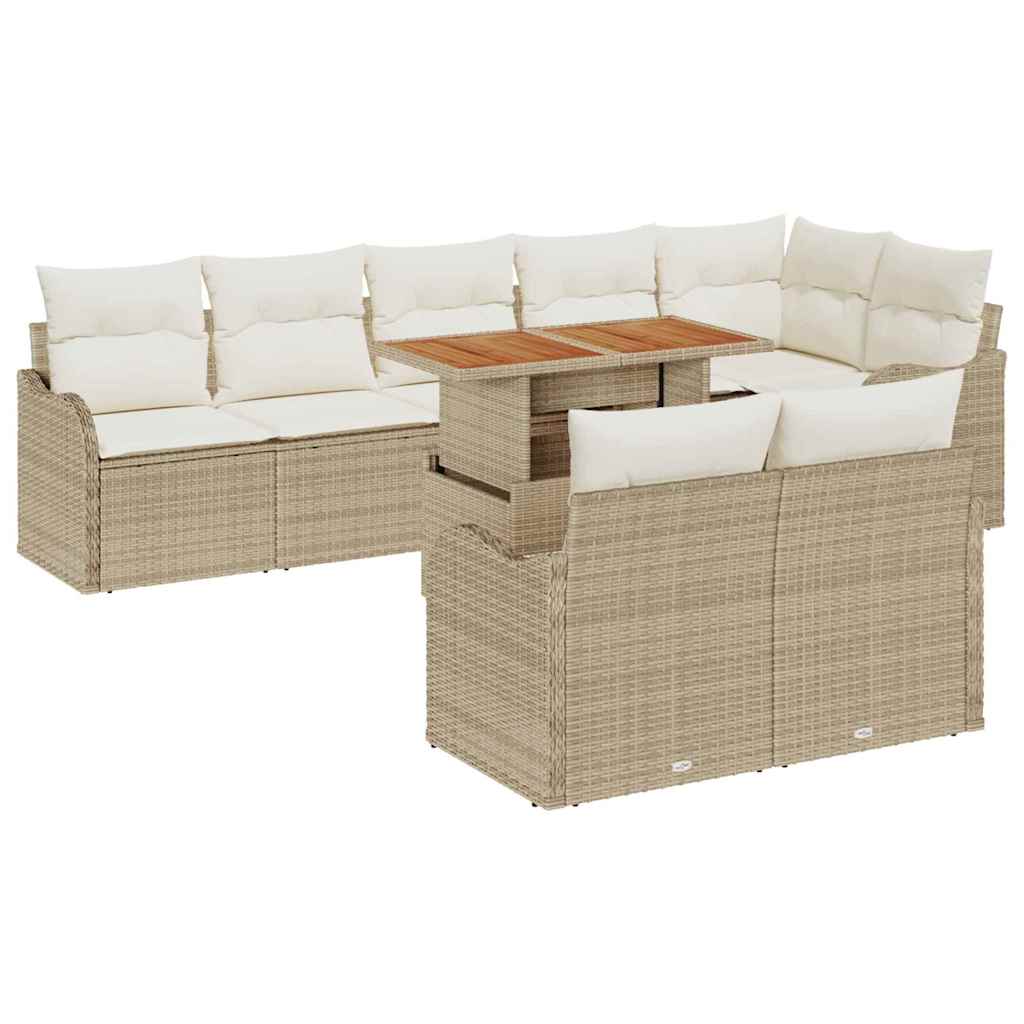 Garten-Sofa-Set mit Speicher 9 pcs Schwarz Poly Rattan