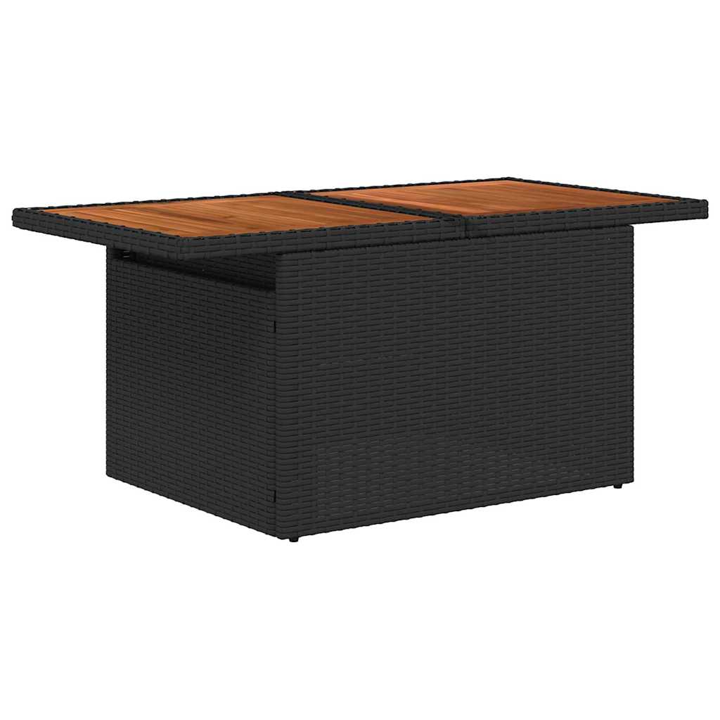 Garten-Sofa-Set mit Speicher 11 pcs Schwarz Poly Rattan