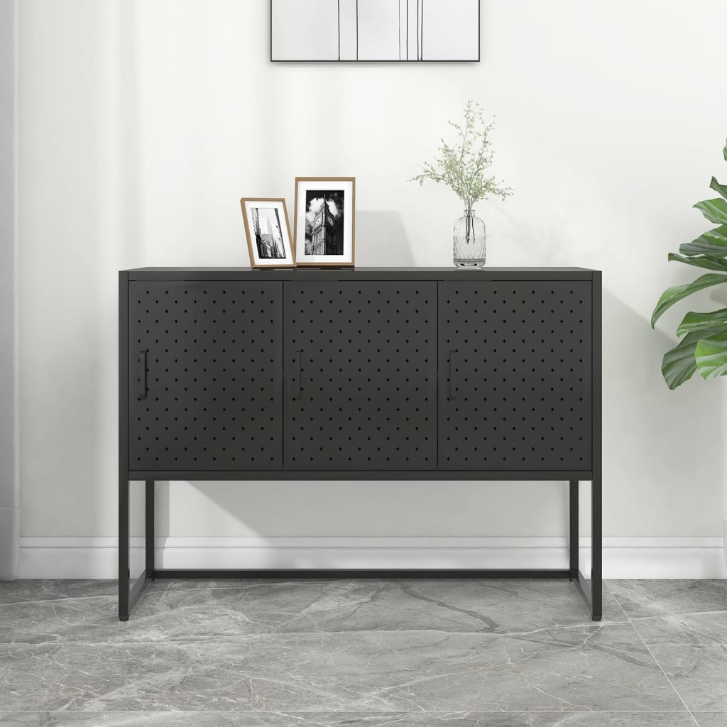 vidaXL Sideboard Schwarz 105x35x75 cm Stahl