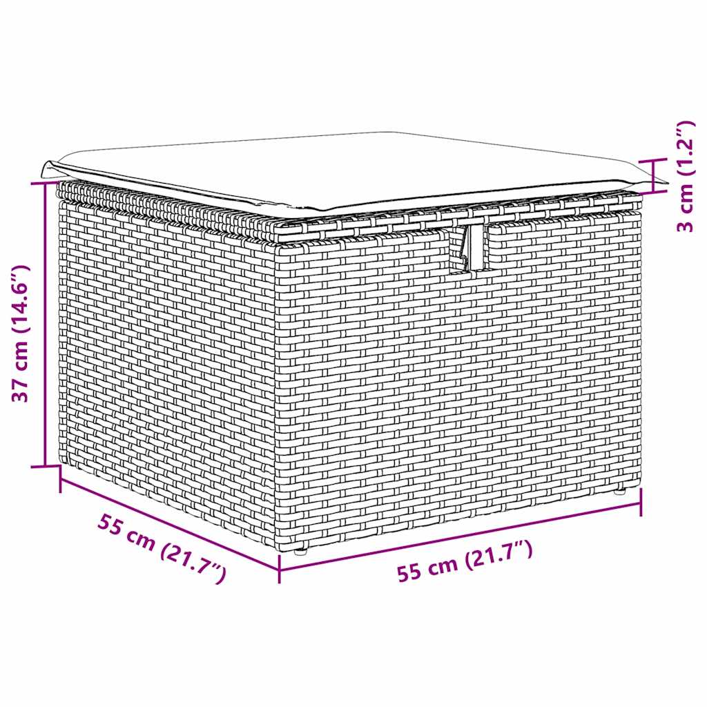 vidaXL Sofa Set mit Kissen 5 pcs Schwarz und Creme Poly-Rattan