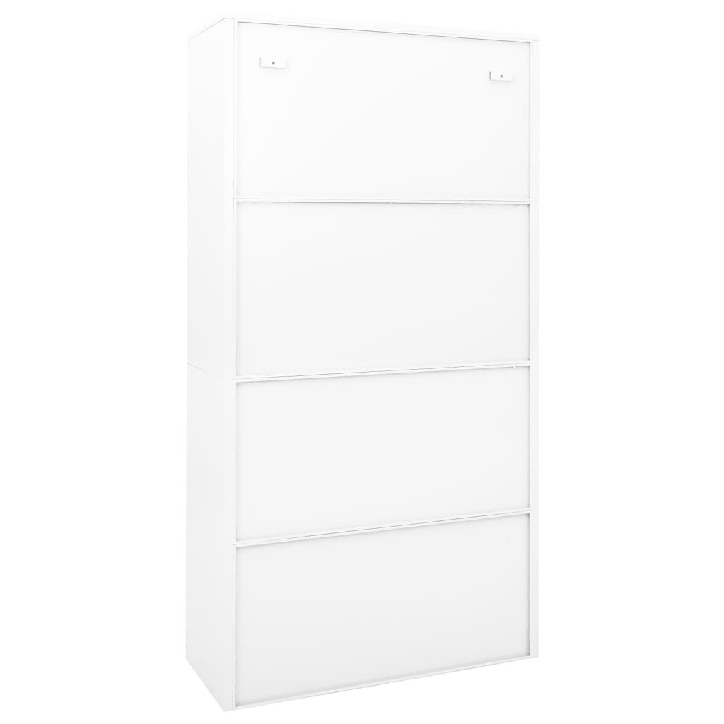vidaXL Büroschrank mit Schiebetür Weiß 90x40x180 cm Stahl