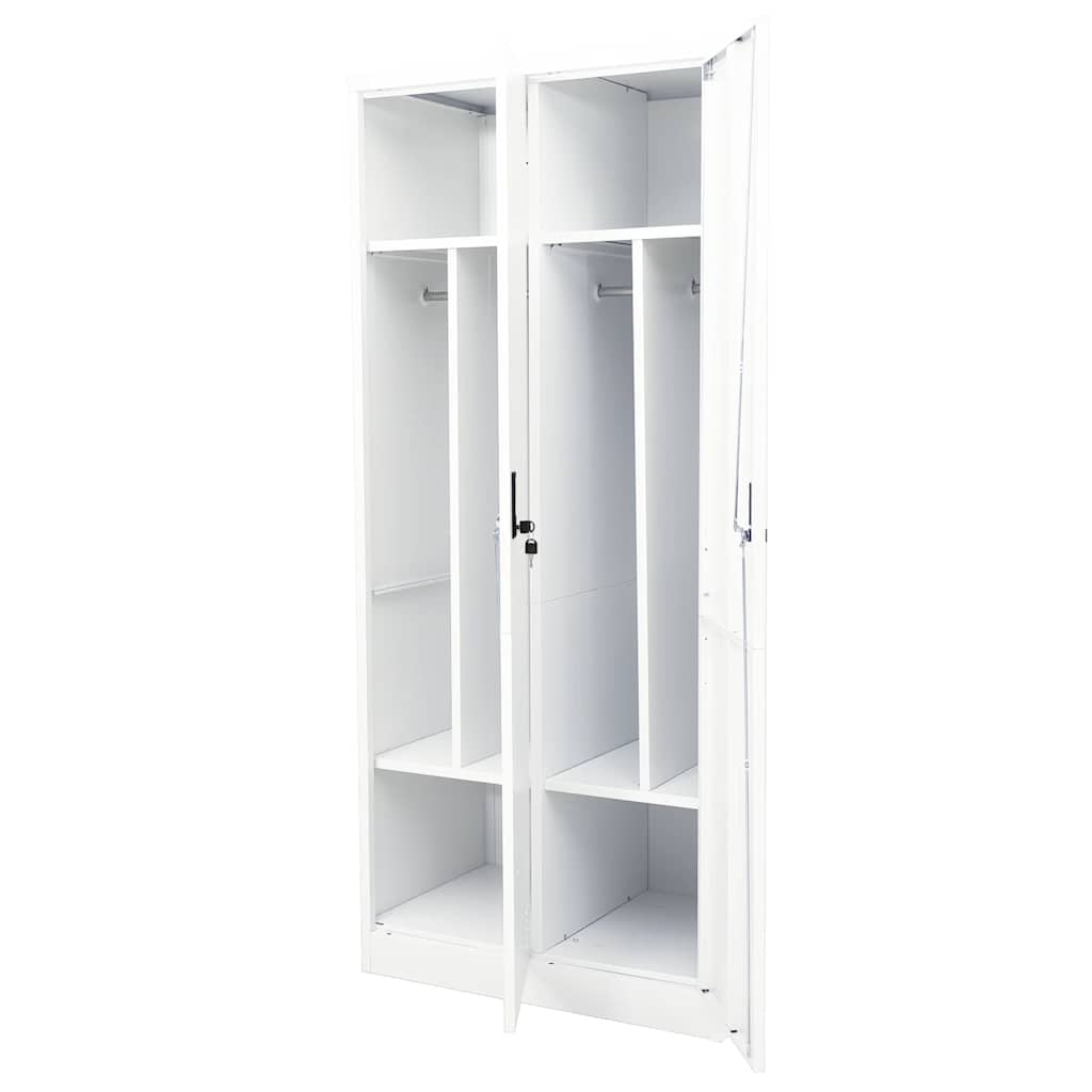 vidaXL Kleiderschrank Weiß 80x50x180 cm Stahl