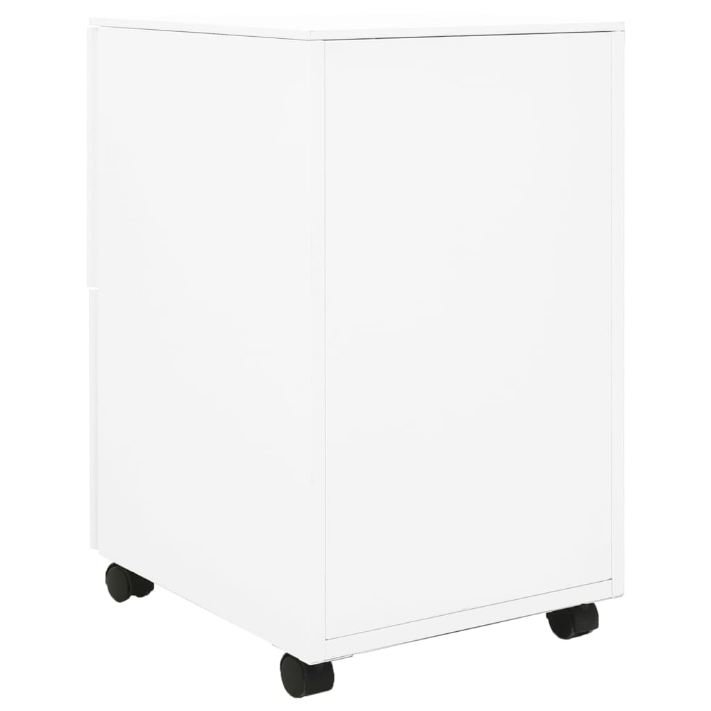 vidaXL Aktenschrank mit Rollen Weiß 39x45x67 cm Stahl